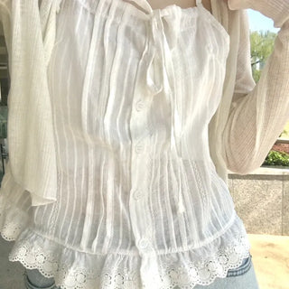 Miel Lace Bustier Sleeveless Blouse