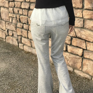 Ribbed Back Pocket Semi-Bootcut Training Pants