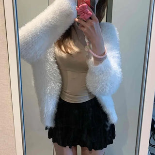 Button Loose Fit Plain Long Sleeve Cardigan