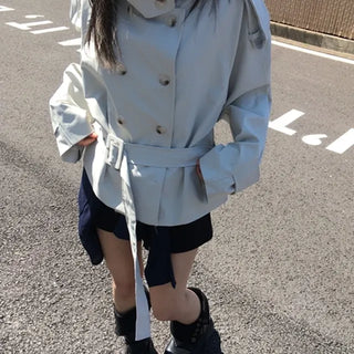 *Pinter Mood* Belted Short Trench Jacket