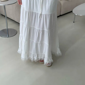 Long Hem Lace Skirt