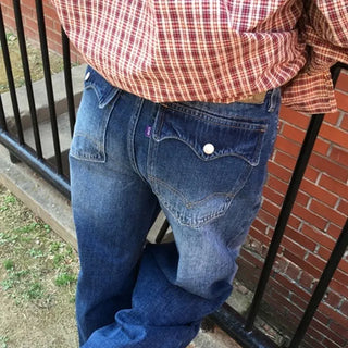 Vintage Back Pocket Wide Denim