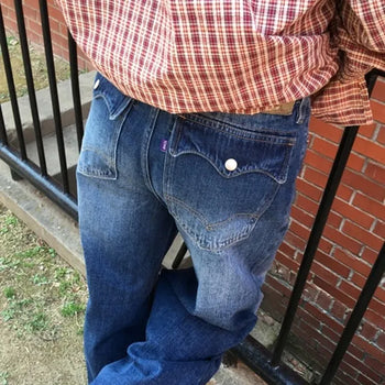 Vintage Back Pocket Wide Denim