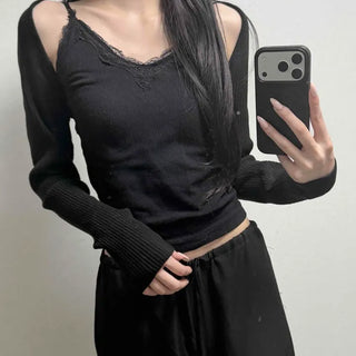 Off-shoulder Slim Fit Plain Long Sleeve Daily Cardigan