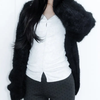 fluffy fur cardigan for the day