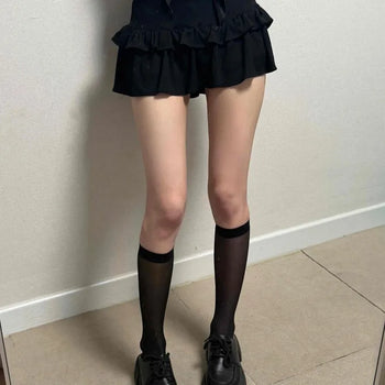 Frill Tiered Feminine Daily Mini Skirt