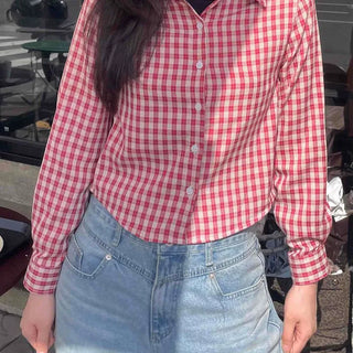 Regular Fit Gingham Check Button-Down Long Sleeve Shirt