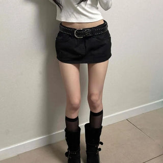 Studded Detail Casual Daily Mini Skirt