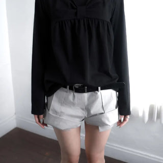 ribbon loose long sleeve t