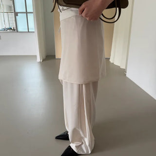 Kalb Banding Slacks Wrap Skirt Set