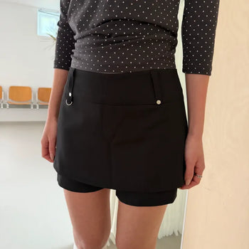 Eve Diring Rivet Mini Skirt Pants Skirt Pants