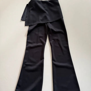 Harin Wrap Slit Skirt Layered Bootcut Pants