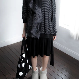 당일 hazy stripe loose hood zip-up