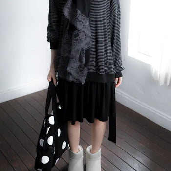 당일 hazy stripe loose hood zip-up