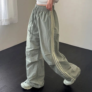 Flat Parachute Track Elastic Pants