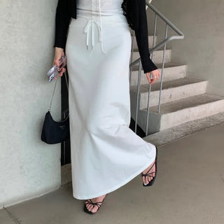 Marid Terry Banding Maxi Long Skirt