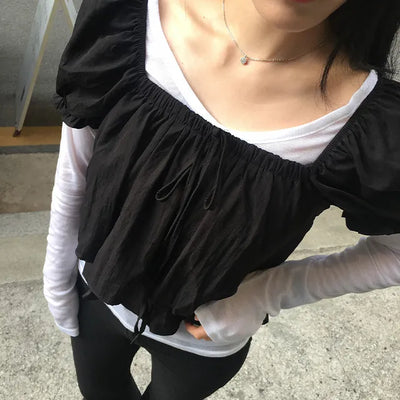 Reina Tiered Short Sleeve Blouse