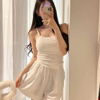Strap Slim Fit Fitted Plain Daily Sleeveless