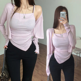 Epston Sleeveless Cardigan Set