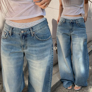 Fitney Low denim wide pants