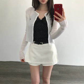 Heyr Pendant Crop Ribbed Knit Cardigan