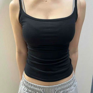 Lipin Slim Fit Plain Strap Casual Daily Sleeveless