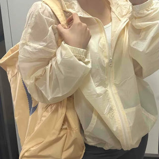 Hooded Full-Zip Oversized Long-Sleeve Windbreaker