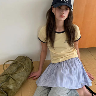 Contour Color Block Short Sleeve Ringer T-shirt