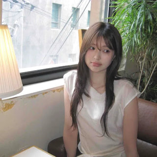 Loose-fit Plain Ribbon Short-sleeve Daily Blouse