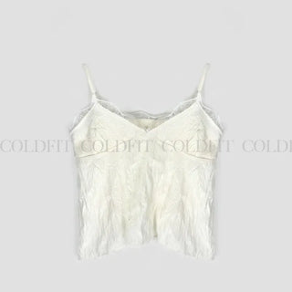 Wrinkle Lace Slip Top
