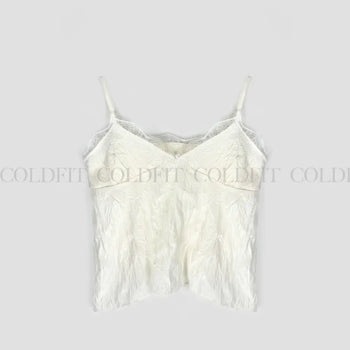 Wrinkle Lace Slip Top