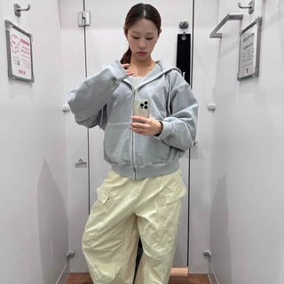 Loose Fit Cargo Pocket Drawstring Wide Daily Long Pants