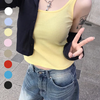 [1+1 Bundle Discount/Lemon Core🍋] Rainbow Daily Ribbed Sleeveless (9 colors)