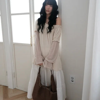 Frill-off long t-shirt (2 colors)