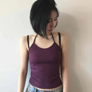 Strap Halter Neck Fitted Slim Fit Daily Sleeveless