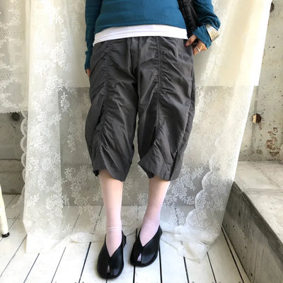 Shirred Bermuda Shorts