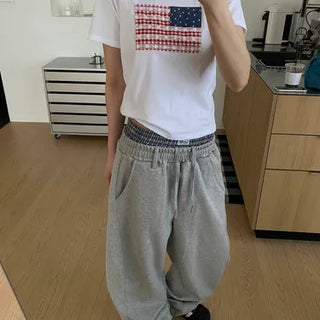 Leaf American Flag Patch Short Sleeve