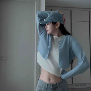 Button Plain Casual Daily Long Sleeve Cardigan
