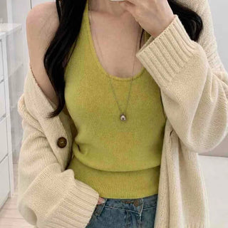 Strap-Fitted Regular Fit Plain Layered Sleeveless