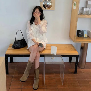 Manila Frill Shirred Pintuck Puff Blouse