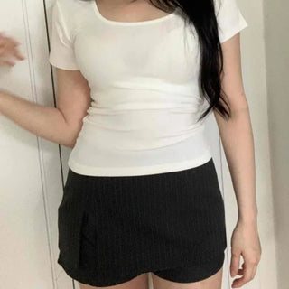 Striped Layered Daily Mini Skirt