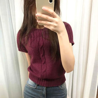 Cable Plain Regular Fit Daily Short Sleeve