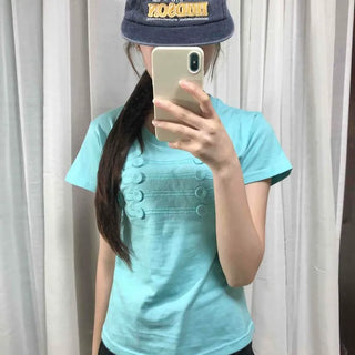 Lemo Button Plain Regular Fit Daily Short Sleeve T-shirt