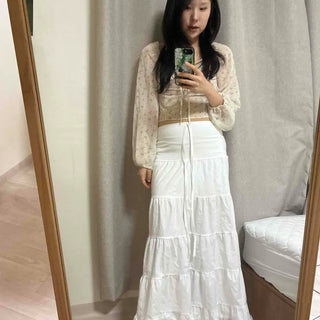 Frill Tiered A-Line Daily Long Skirt