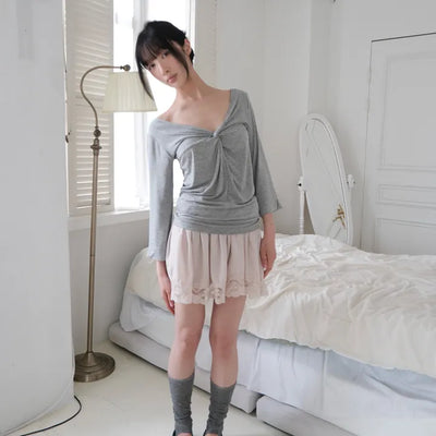 Satin Lace Skirt (2 colors)