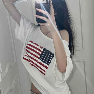 Loose Fit Printed Casual Short Sleeve T-shirt