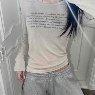 Slim Fit Lettering Daily Long Sleeve T-shirt