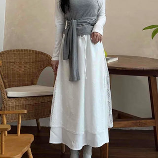 Tiered A-line Daily Long Skirt