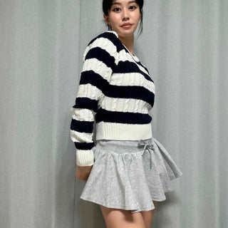 Regular Fit Striped Cable Long Sleeve Daily Sleeve
