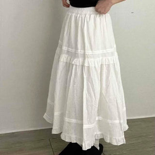 Frill Tiered Flare A-Line Long Skirt
